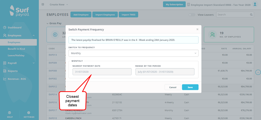 Changing Employee Frequency – Surf